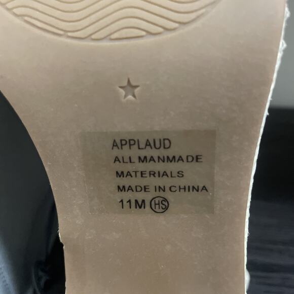 Pop Applaud Natural High Heeled Woven Sandals Sz 11 M Buckle $75 NWT - Picture 7 of 7